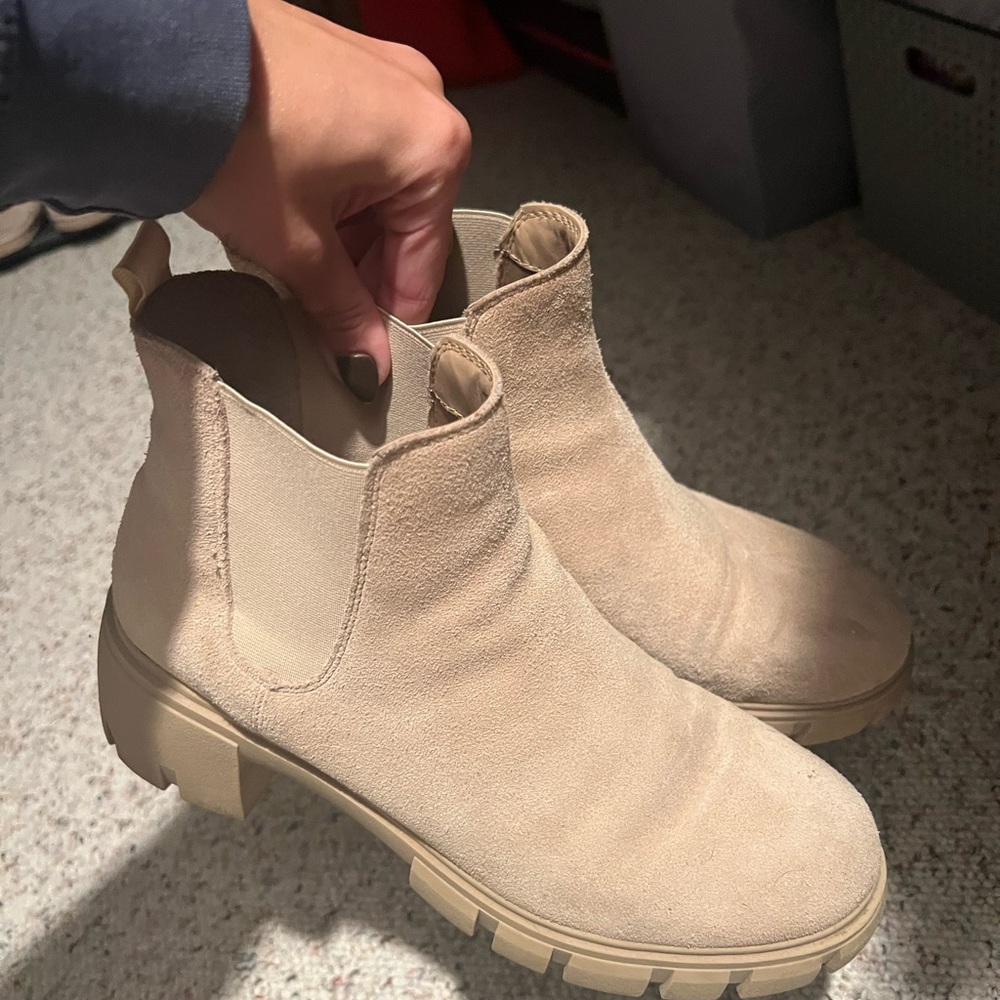 Steve Madden Women's Beige Suede Ankle Boots